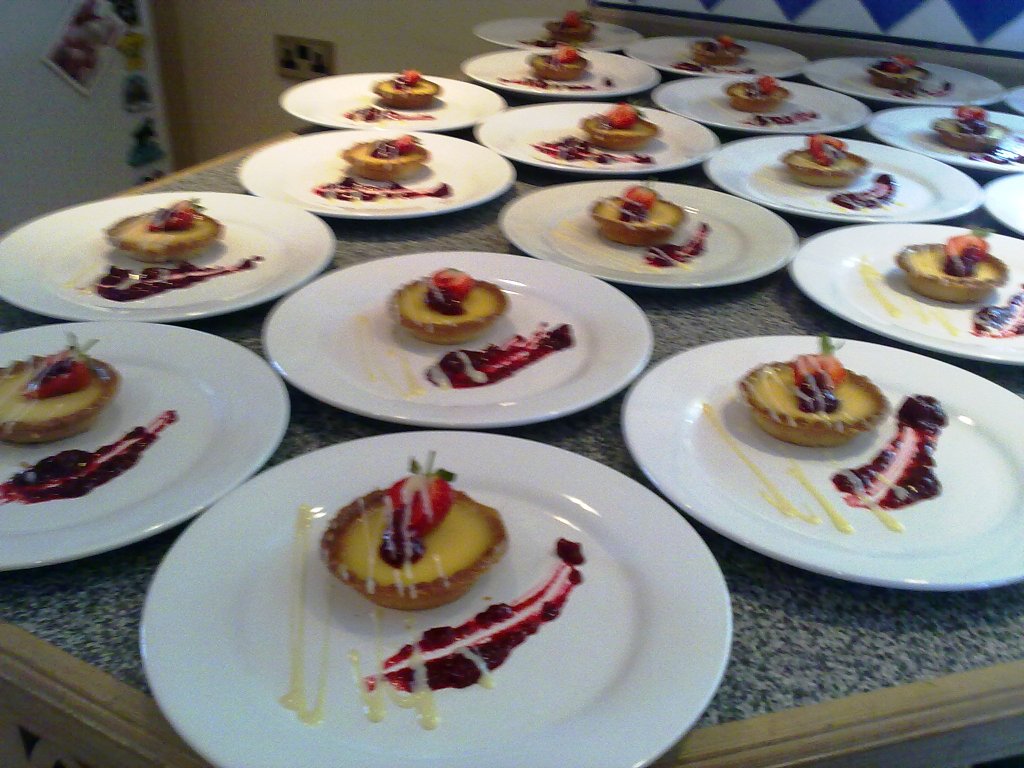 Glazed Lemon Tart with Raspberry Compote